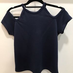 Mango Blue Cold Shoulder Top